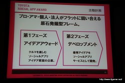 画像ギャラリー No.008のサムネイル画像 / ソーシャルアプリで“クルマとデジタルの融合”を目指す。「TOYOTA SOCIAL APP AWARD」記者発表会レポート