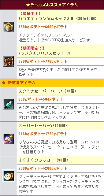 画像ギャラリー No.001のサムネイル画像 / 「RAPPELZ」アイテムモールの商品が48時間限定で20％OFFに