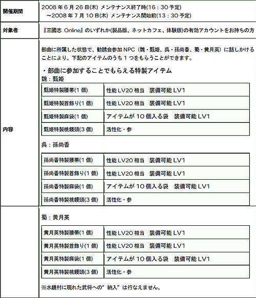 画像ギャラリー No.004のサムネイル画像 / 「三國志 Online」7月の合戦スケジュールを公開＆部曲勧誘会開催