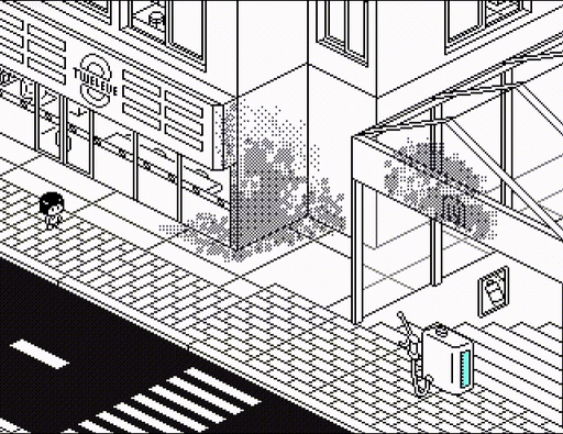 画像ギャラリー No.004のサムネイル画像 / モノクロのピクセルアートで描かれた世界を掃除していく。リラックス志向のクリーニングゲーム「ディザ・クリーニングワールド」,ゲームプレイ映像を公開