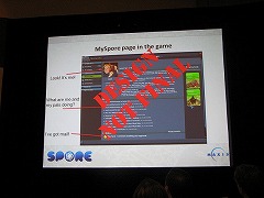 画像集#006のサムネイル/［GDC2008＃26］GDC恒例（？）の「Spore」セッションが開催。今回の議題はコンテンツの共有について