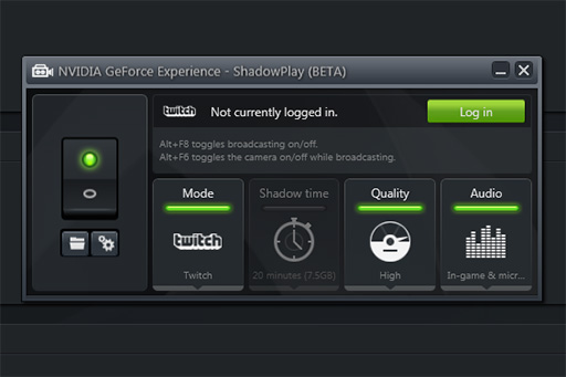 Shadowplay にtwitch投稿機能を追加した Geforce Experience 1 8 1 が提供開始