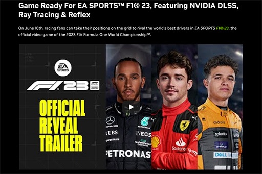 画像ギャラリー No.001のサムネイル画像 / 「F1 23」や「Aliens: Dark Descent」に対応した「GeForce 536.23 Driver」リリース