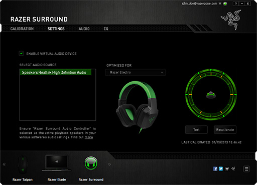 画像集#003のサムネイル/Razer，バーチャル7.1chサラウンドを実現する「Razer Surround」の配布を開始。2013年末までは無料で使用可能