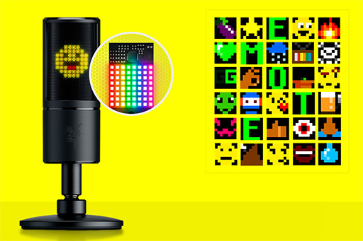画像ギャラリー No.007のサムネイル画像 / Razer,背面に8×8ドットのLEDディスプレイを備えた「魅せる」マイク「Siren Emote」を発表