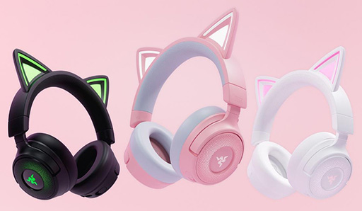 画像ギャラリー No.002のサムネイル画像 / 猫耳がピカピカ光るRazerのワイヤレスヘッドセット「Kraken Kitty V3 Pro」が9月5日発売