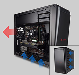 画像ギャラリー No.017のサムネイル画像 / G-Tune,主力デスクトップPC「NEXTGEAR」の筐体を刷新。NEXTGEAR-MICROと同じ底面吸気設計とフロントHDMI装備がポイントに