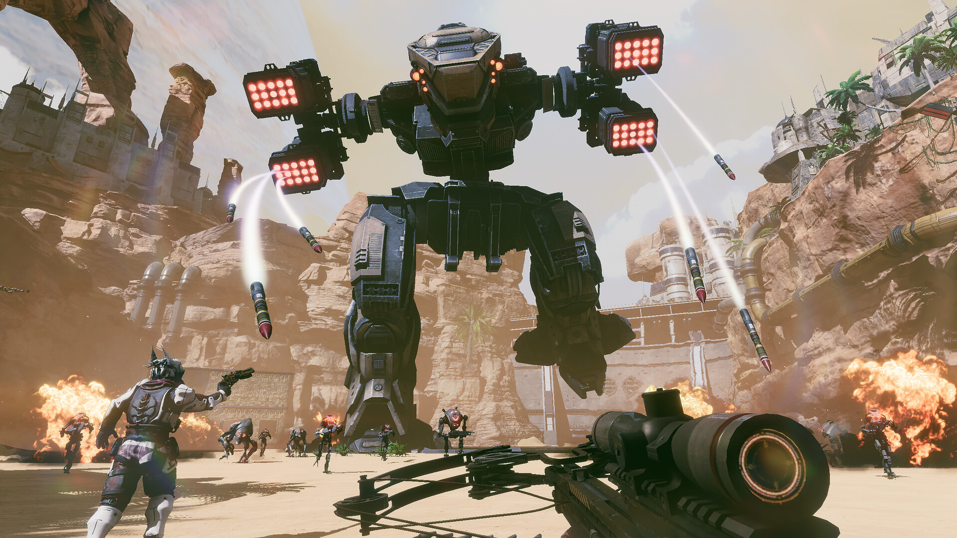 砂漠の惑星で機械の軍勢と戦う4人協力FPS「Ironsand」,8月21日にリリース。序盤を体験できるデモ版も配信中