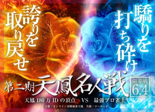 画像ギャラリー No.001のサムネイル画像 / 「天鳳」プロ雀士と最高位プレイヤーが対局する「第二期 天鳳名人戦」を開催