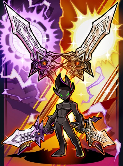 画像ギャラリー No.002のサムネイル画像 / 「ゲットアンプドX」,新装備は光と闇の力をまとった長槍「フェイタルストライフ」