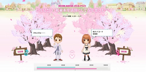 画像ギャラリー No.001のサムネイル画像 / 「NEXON AVATAR」で春のイベント。桜を咲かせてNEXONポイントをもらおう