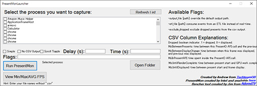 画像ギャラリー No.006のサムネイル画像 / DX12,Vulkan&UWP対応のフレームレート計測ツール「PresentMonLauncher」が登場。さっそく使ってみた