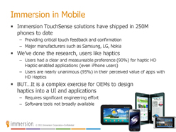 画像ギャラリー No.007のサムネイル画像 / Immersion,フォースフィードバック技術「Haptics」の開発プラットフォーム「MOTIV」をAndroid向けに展開