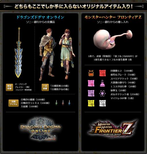 画像ギャラリー No.002のサムネイル画像 / 「MHF-Z」と「DDON」でSony Bank WALLET/"PlayStation"デザインの1周年記念キャンペーンが開催