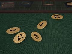 ひらがなが刻まれた小判を投げて，言葉を作っていく卓上ワードゲーム「語彙コイン」，8月20日に配信予定