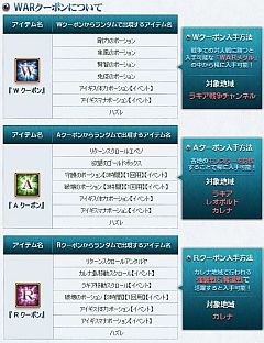 画像ギャラリー No.006のサムネイル画像 / 「エイカ」, 「W」「A」「R」3種のクーポンを集めて特別な報償をもらおう