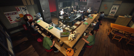 画像ギャラリー No.002のサムネイル画像 / 最大6人で遊べるラーメン店経営シム「Japanese Ramen Simulator」，早期アクセス版を9月にリリース。泥棒や火災には手裏剣や消火器で対処する