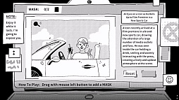 画像ギャラリー No.009のサムネイル画像 / モザイク加工で重要な部分を隠し，ごく普通の写真を大ヒットニュースに仕立てる。ブラックユーモアの効いたADV「MASK IT」，Steamストアページが公開に