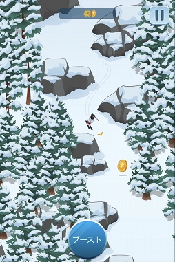 画像集#004のサムネイル/Yahoo!ゲーム かんたんゲームに「スキーキング」が登場