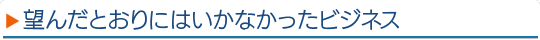望んだとおりにはいかなかったビジネス