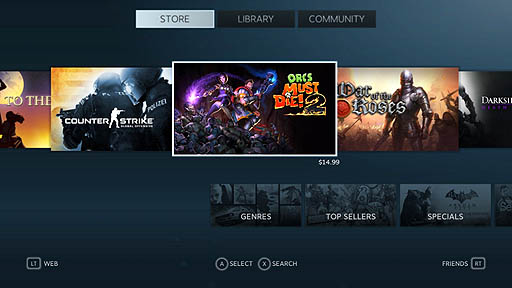 画像ギャラリー No.002のサムネイル画像 / Steamがリビングルームへの進出を開始。Valve,「Steam Big Picture」を正式に公開し,記念の特別セールを実施中