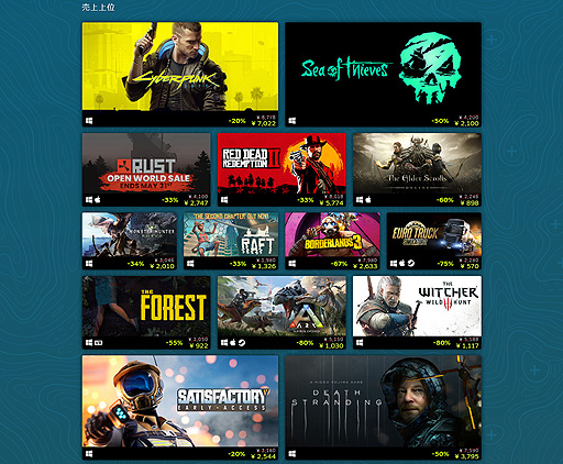 ꡼ No.003 | Steamǡ̵¤õκŵɤȡ֥ץɥפϡ֥Сѥ2077סSea of Thievesפʤ¿Υȥ뤬