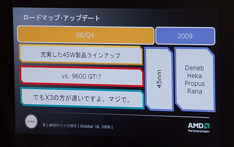 画像集#002のサムネイル/Denebは2009年。AMD,秋葉原のイベントで45nm移行スケジュールを明らかに