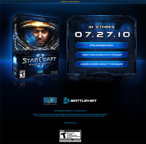 画像ギャラリー No.002のサムネイル画像 / 全世界のRTSファン待望「StarCraft II: Wings of Liberty」の発売日が7月27日に決定。海外サイトでは予約受付もスタート