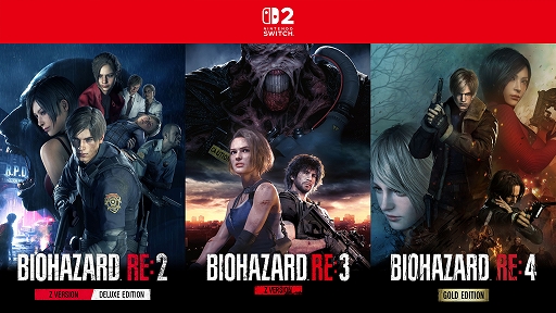 画像ギャラリー No.001のサムネイル画像 / Switch2版「バイオハザード RE:2」「RE:3」「RE:4」本日発売。3作品とも11月7日まで1000円オフ