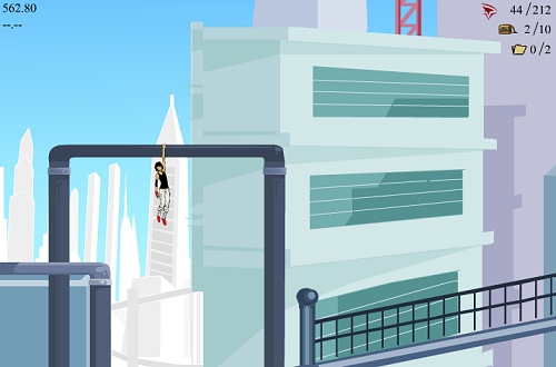 画像集#002のサムネイル/あのフェイスが2Dに? ブラウザで遊べる,「Mirror’s Edge」の横スクロールゲームが公開