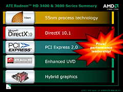 画像集#009のサムネイル/エントリー向けGPUでもDX10.1。AMD,「ATI Radeon HD 3600/3400」を発表