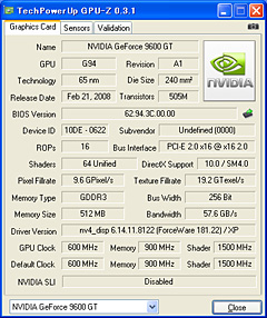 画像集#006のサムネイル/補助電源不要のPalit製GeForce 9600 GTカードを試す。消費電力面のメリットはないが,コストパフォーマンスに魅力