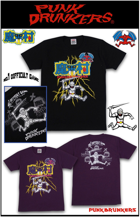 画像ギャラリー No.001のサムネイル画像 / 「魔界村」とアパレルブランドPUNK DRUNKERSによるコラボTシャツ発売中