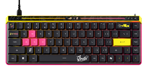 底面がピンクのド派手な10キーレスキーボード「ROG Falchion Ace HFX