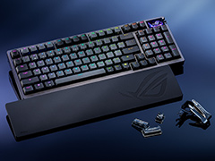 ASUSのラピッドトリガー対応ワイヤレスフルキーボード「ROG Azoth 96 HE Lite」にブラックモデルが登場