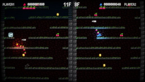画像ギャラリー No.006のサムネイル画像 / 最大8人で遊べる2ボタンのジャンプアクション「スーパーフロッピンズ」,Steamで発売。走り続けるカエルをジャンプさせて上の階層を目指そう