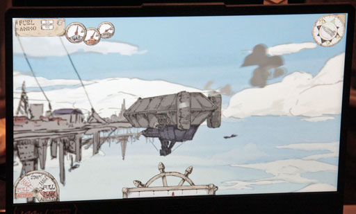 画像ギャラリー No.004のサムネイル画像 / 絵本のような手描き世界の空を旅する「セラフィーヌは空を行く」試遊レポート。慣性操舵と偏差射撃が熱いスチームパンク飛行船ADV［OIGS2026］