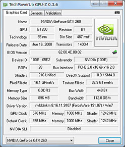 画像ギャラリー No.010のサムネイル画像 / 初の1スロット版GTX 260カード,Galaxy「GF PGTX260+/896D3 KATANA」を試す