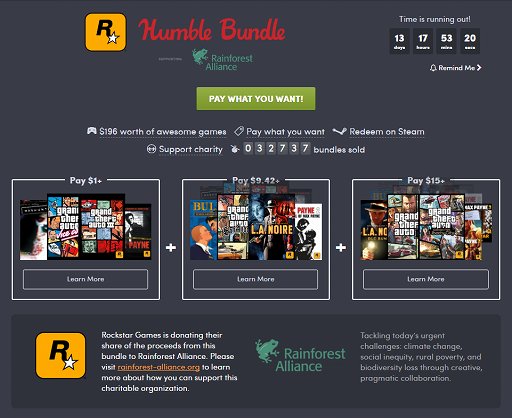 ꡼ No.001Υͥ / 1ɥ뤫δդRockstar GamesκʷǤThe Rockstar Games Humble Bundleפ