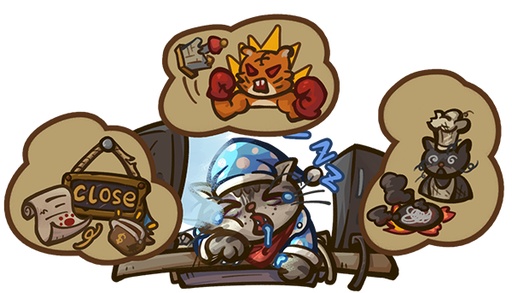 画像ギャラリー No.003のサムネイル画像 / ローグライクストラテジー「カードとカバン」,Steamストアページを公開。猫が夢の中で起こす騒動を,アイテムの連鎖反応で解決する