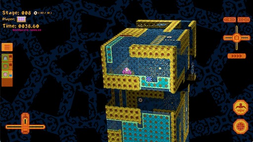画像ギャラリー No.003のサムネイル画像 / ユニークなパズルアクション「表面迷宮 くるまぶ」。立体の上に貼り付けられた2Dの迷宮を，あちらの面からこちらの面へと多脚メカで走破する