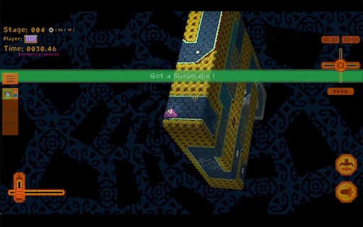 画像ギャラリー No.006のサムネイル画像 / ユニークなパズルアクション「表面迷宮 くるまぶ」。立体の上に貼り付けられた2Dの迷宮を，あちらの面からこちらの面へと多脚メカで走破する