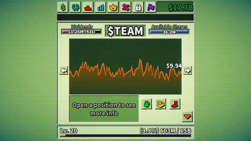 画像ギャラリー No.002のサムネイル画像 / 全プレイヤーが市場を共有する株取引シム「Screen Stocks スクリーンストック」,Steamで発売。画面の隅で放置しながら資産を増やそう