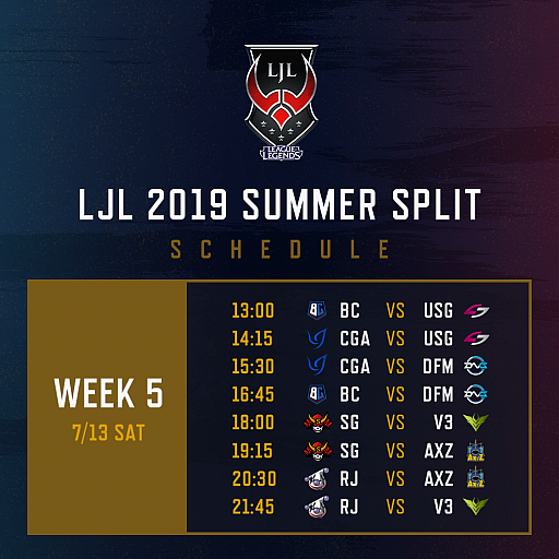 71314˳ŤLJL 2019 Summer SplitWeek56θɤV3DFMCGA㿫̤Τ