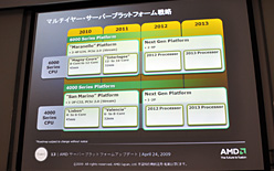 画像集#010のサムネイル/AMD,6コアCPU「Istanbul」の動作デモを公開。サーバー向けプラットフォームロードマップのアップデートも
