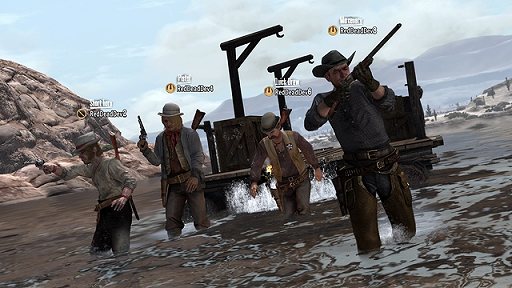 画像ギャラリー No.001のサムネイル画像 / 開拓時代のアメリカ西部で大暴れできる「Red Dead Redemption」の,DLC第一弾「Outlaws to the End」では,協力プレイ用のミッションが追加される