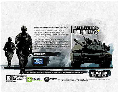 画像集#002のサムネイル/EA,バトルフィールドシリーズ最新作「BF 1943」と「BF:Bad Company 2」を発表