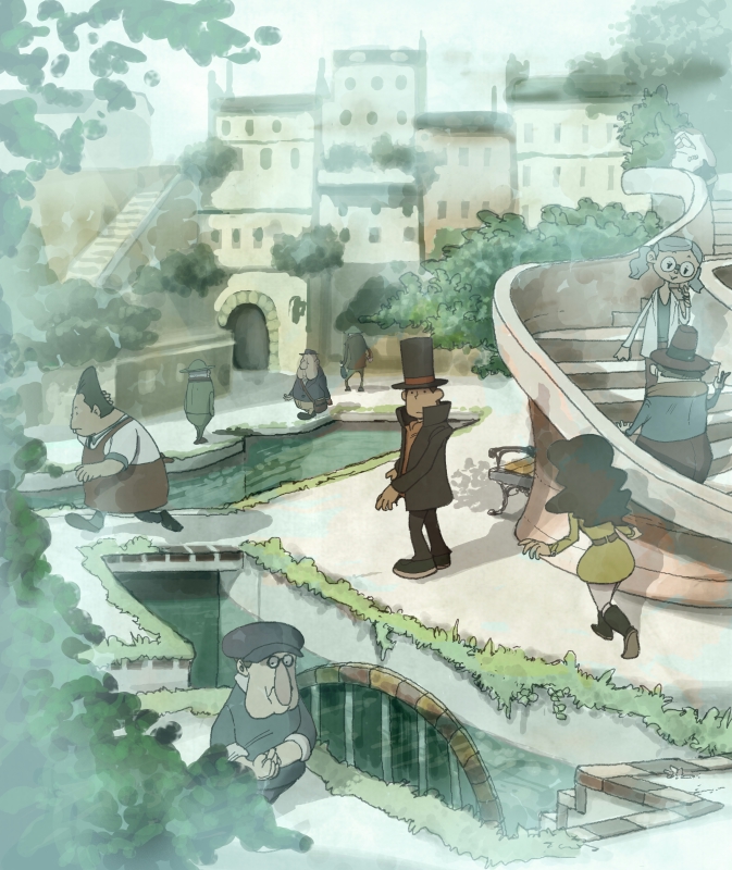 レイトン教授が再び“ナゾ”に挑む! 新3部作第1章となる「レイトン教授と魔神の笛」が2009年秋に発売レイトン教授が再び“ナゾ”に挑む! 新3部作第1章となる「レイトン教授と魔神の笛」が2009年秋に発売