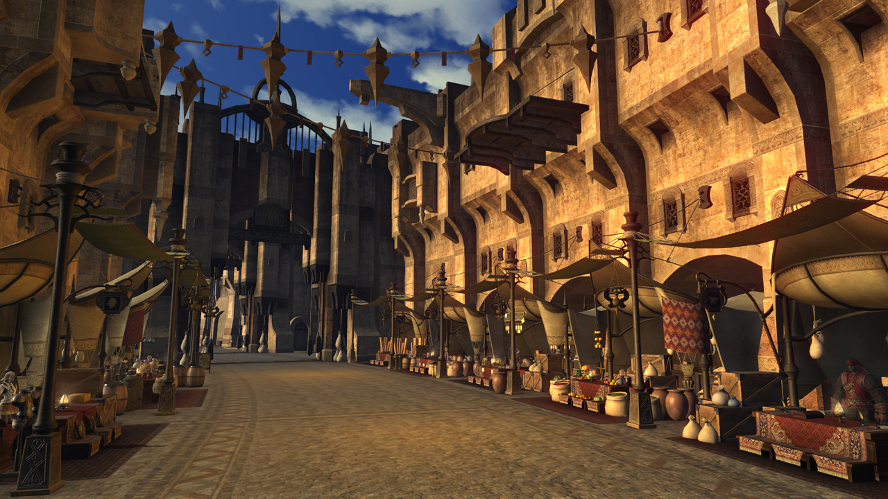 画像集 009 Final Fantasy Xiv の最新情報が公開 岩石砂漠に囲まれた城塞都市 ウルダハ について 各種施設や外敵 アマルジャ の存在などが明らかに
