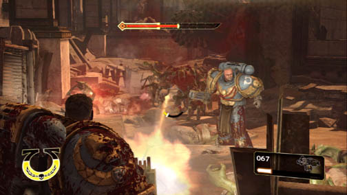 画像ギャラリー No.022のサムネイル画像 / 目立ちすぎる金と青の鎧で味方の盾となり,オルクどもを存分に屠れ! 良質なTPS「ウォーハンマー40,000:スペースマリーン」レビュー